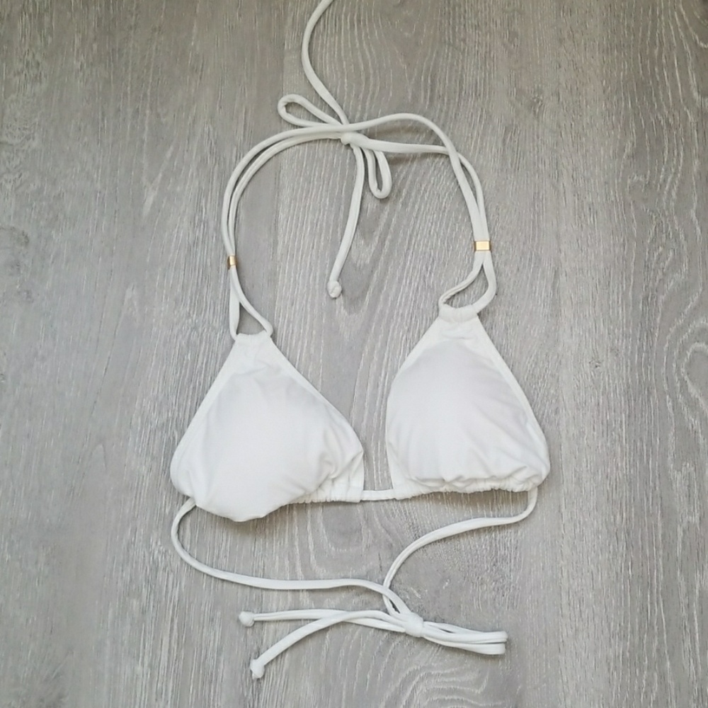 White l space bikini top size small new